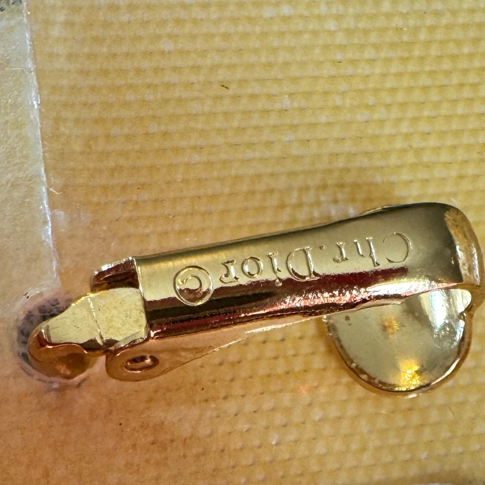 Dior Crystal and Gold Earrings - Picture 3 of 5
